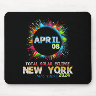 Total Solar Eclipse New York 2024 Colourful Totali Mouse Pad