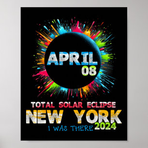 Total Solar Eclipse New York 2024 Colourful Totali Poster