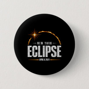 Total Solar Eclipse New York - Total Eclipse 2024  2 Inch Round Button