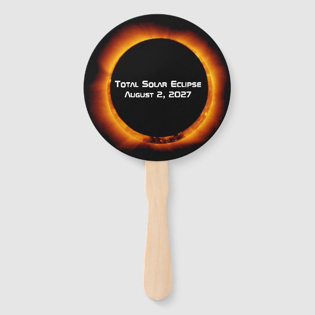 Total Solar Eclipse of the Century 2027 Hand Fan (Front)