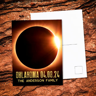 Total Solar Eclipse Oklahoma 2024 Personalized Postcard