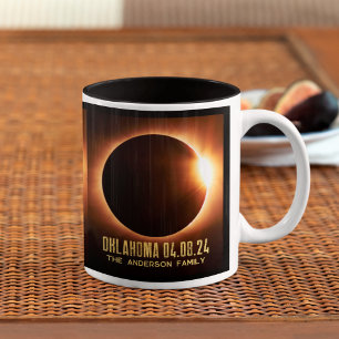 Total Solar Eclipse Oklahoma 2024 Personalized Two-Tone Coffee Mug