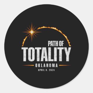 Total Solar Eclipse Oklahoma - Total Eclipse 2024  Classic Round Sticker