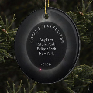 Total Solar Eclipse Ornament Custom Pics Text