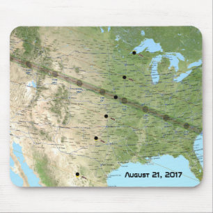 Total Solar Eclipse Path Map 2017 Mouse Pad