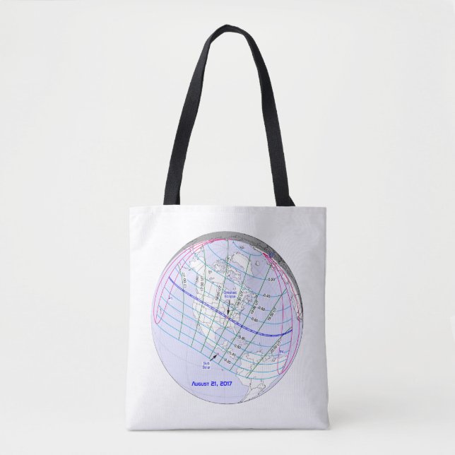Total Solar Eclipse Path Map 2017 Tote Bag (Front)