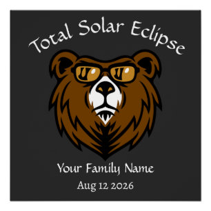 Total Solar Eclipse Personalise Sticker Poster