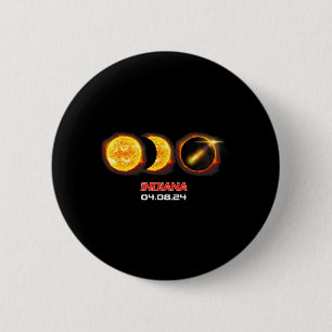 Total Solar Eclipse Phase Indiana IN 2 Inch Round Button