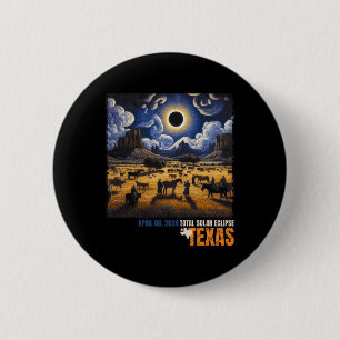 Total Solar Eclipse Retro April 8 2024 Astronomy  2 Inch Round Button