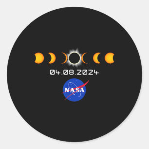 Total Solar Eclipse S 2024 April 8 Totality  Classic Round Sticker