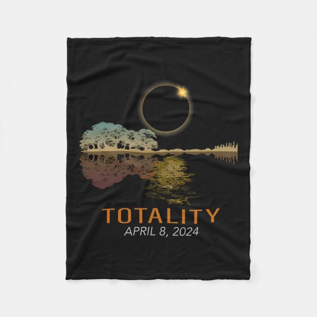 Total Solar Eclipse Shirt Totality Eclipse Guitar  Fleece Blanket (Front)