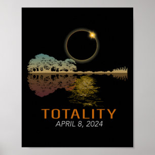 Total Solar Eclipse Shirt Totality Eclipse Guitar  Poster