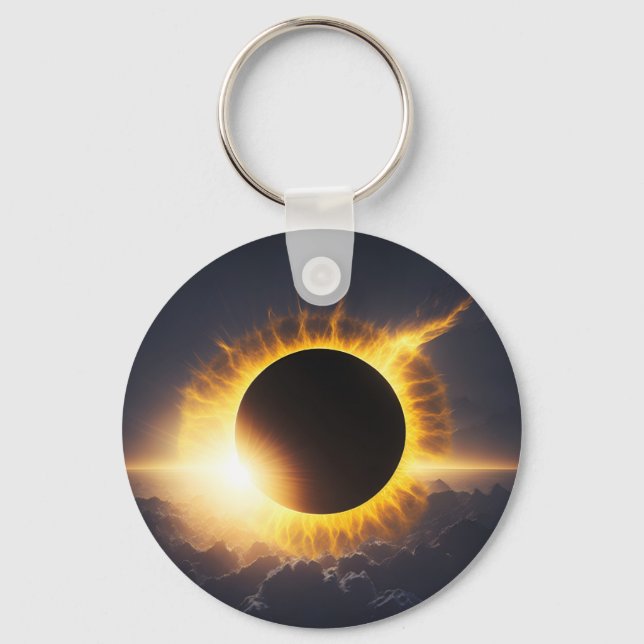 Total Solar Eclipse Souvenir Add Text for Event Keychain (Front)