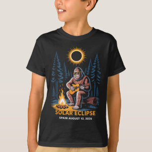 Total Solar Eclipse Spain Bigfoot Illustration T-Shirt