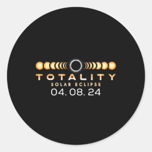 Total Solar Eclipse Spring 04. 08. 2024 Totality P Classic Round Sticker