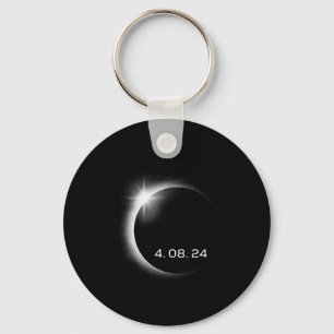Total Solar Eclipse Spring April 8th 2024 America Keychain
