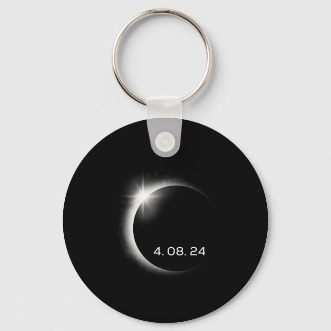 Total Solar Eclipse Spring April 8th 2024 America  Keychain (Front)