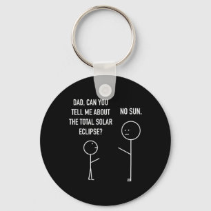 Total Solar Eclipse Stick Figure Humour Astrology Keychain