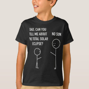 Total Solar Eclipse Stick Figure Humour Astrology T-Shirt
