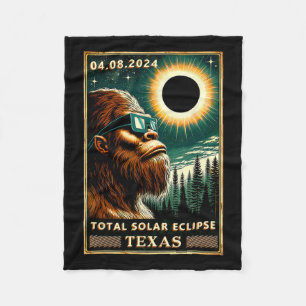 Total Solar Eclipse Texas 2024 Bigfoot Eclipse Gle Fleece Blanket