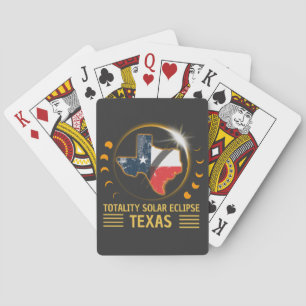 Total Solar Eclipse Texas American 2024 Playing Cards