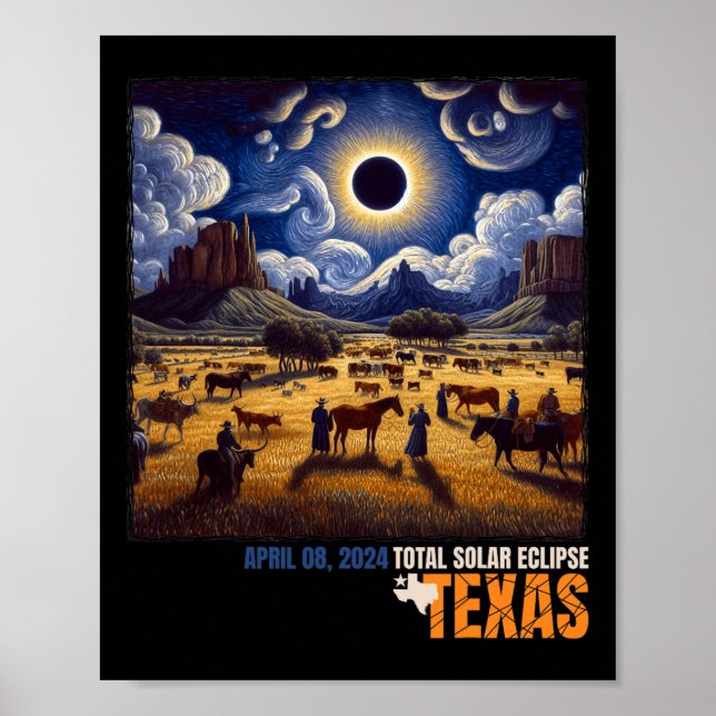 Total Solar Eclipse Texas Farm Totality April 8th  Poster (Front)