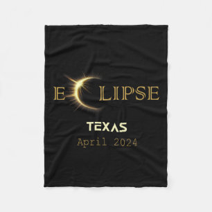Total Solar Eclipse Texas Totality April 8 2024 Te Fleece Blanket
