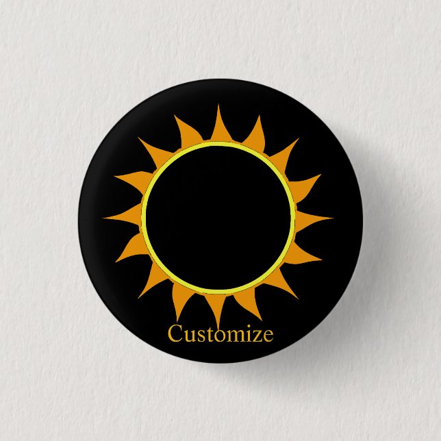 Total Solar Eclipse Thunder_Cove 1 Inch Round Button (Front)