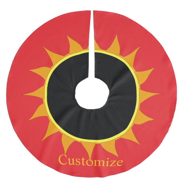 Total Solar Eclipse Thunder_Cove Brushed Polyester Tree Skirt (Front)
