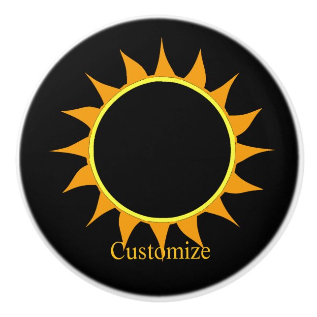 Total Solar Eclipse Thunder_Cove Ceramic Knob (Front)