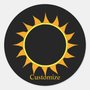 Total Solar Eclipse Thunder_Cove Classic Round Sticker