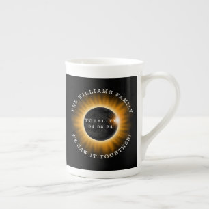 Total Solar Eclipse Totality 2024 Family Name Bone China Mug