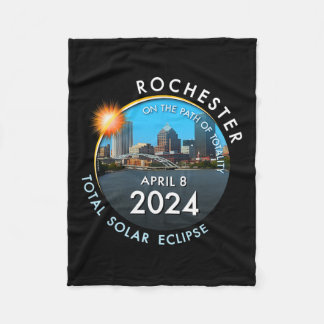 Total Solar Eclipse Totality Rochester New York 26 Fleece Blanket