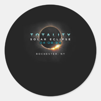 Total Solar Eclipse Totality Rochester New York Classic Round Sticker