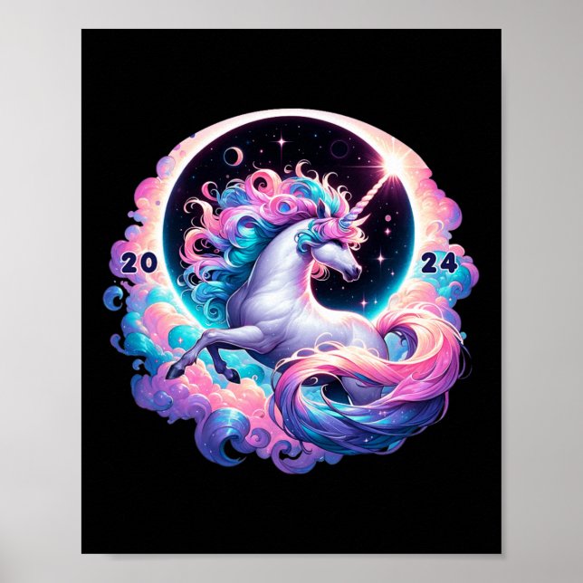 Total Solar Eclipse Totality Unicorn  Poster (Front)