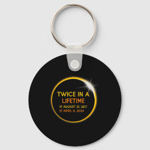 Total Solar Eclipse Twice In A Lifetime Matching G Keychain