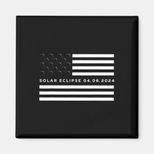 Total Solar Eclipse US American Flag 04.08.2024 To Magnet