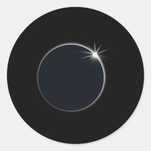 Total Solar Eclipse US American Flag Totality 04.0 Classic Round Sticker