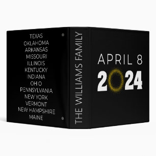 Total Solar Eclipse USA April 8, 2024 Binder