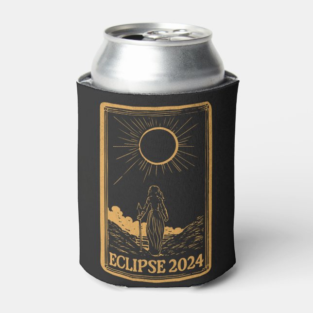 Total Solar Eclipse USA April 8, 2024 Celestial  Can Cooler (Can Front)
