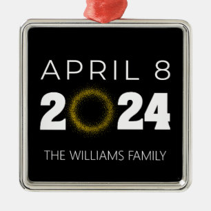 Total Solar Eclipse USA April 8, 2024 Metal Ornament