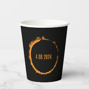 Total Solar Eclipse USA April 8, 2024 Paper Cups