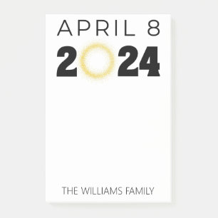 Total Solar Eclipse USA April 8, 2024 Post-it Notes