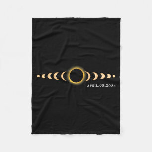 Total Solar Eclipse Usa April Fleece Blanket