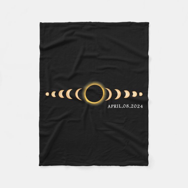 Total Solar Eclipse Usa April Fleece Blanket (Front)