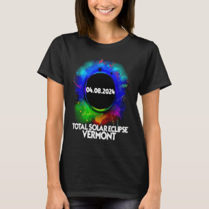 Total Solar Eclipse Vermont 2024 Colourful America T-Shirt