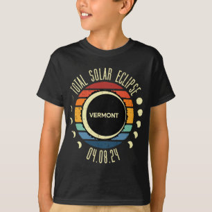 Total Solar Eclipse Vermont Retro 2024 Men Women K T-Shirt