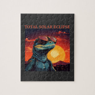 Total Solar Eclipse with cool lizard Jigsaw Puzzle