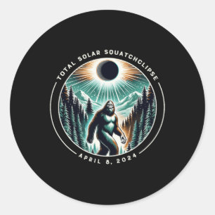Total Solar Squatchclipse Eclipse Bigfoot Sasquatc Classic Round Sticker