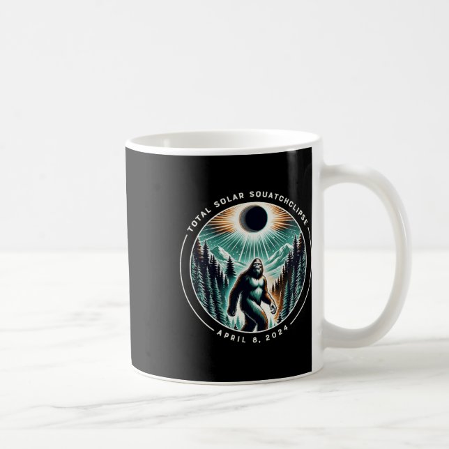 Total Solar Squatchclipse Eclipse Bigfoot Sasquatc Coffee Mug (Right)